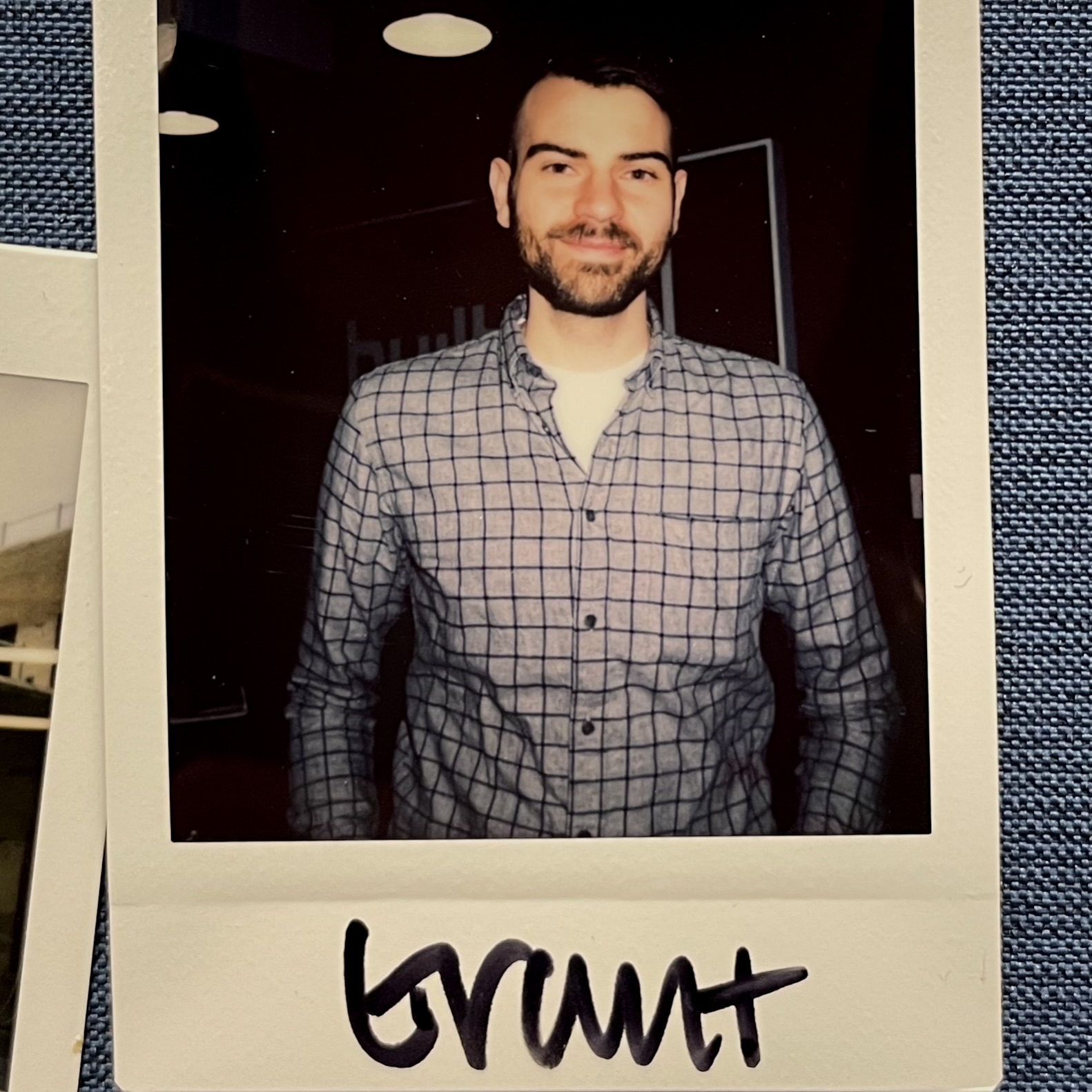 A Polaroid photo of Grant
